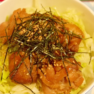 レタスと鶏もも肉てり丼